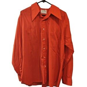 Vintage Arrow "Shirt Tails" Color Red Long Sleeve Point Collar Shirt 17-17 1/2